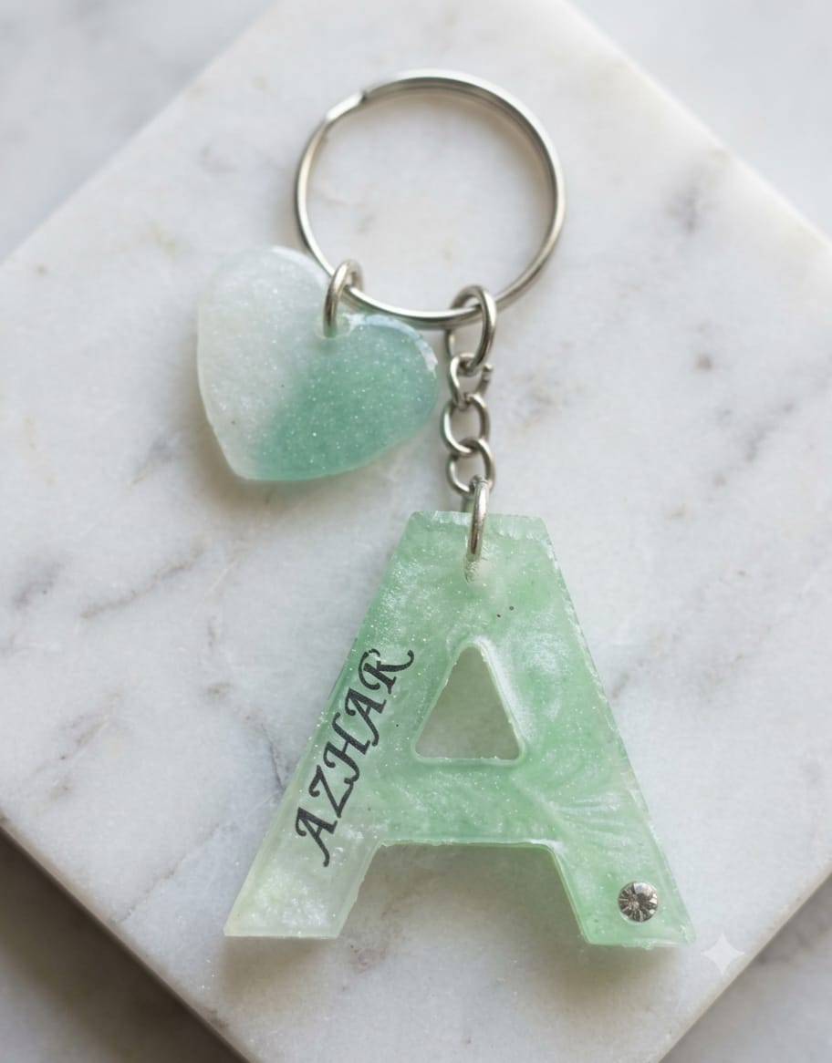 Personalized Resin Name Keychain